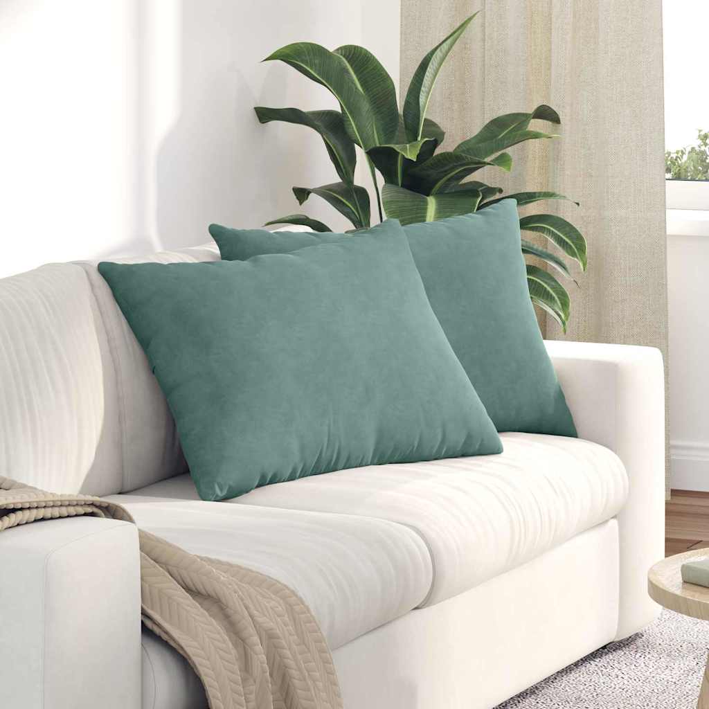 vidaXL Poduszki na sofę 2 pcs Zielony morski 70 x 50 cm