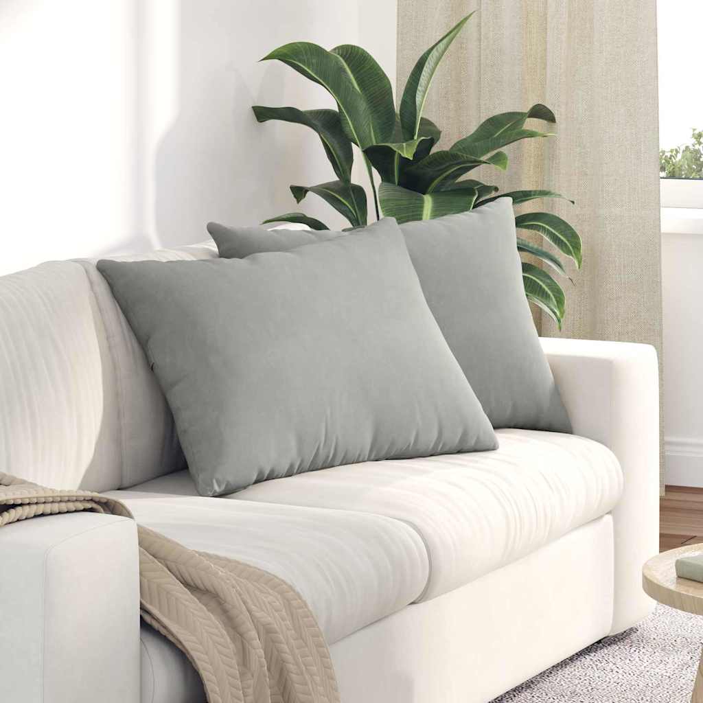 vidaXL Poduszki na sofę 2 pcs Jasnoszary 70 x 50 cm tkanina