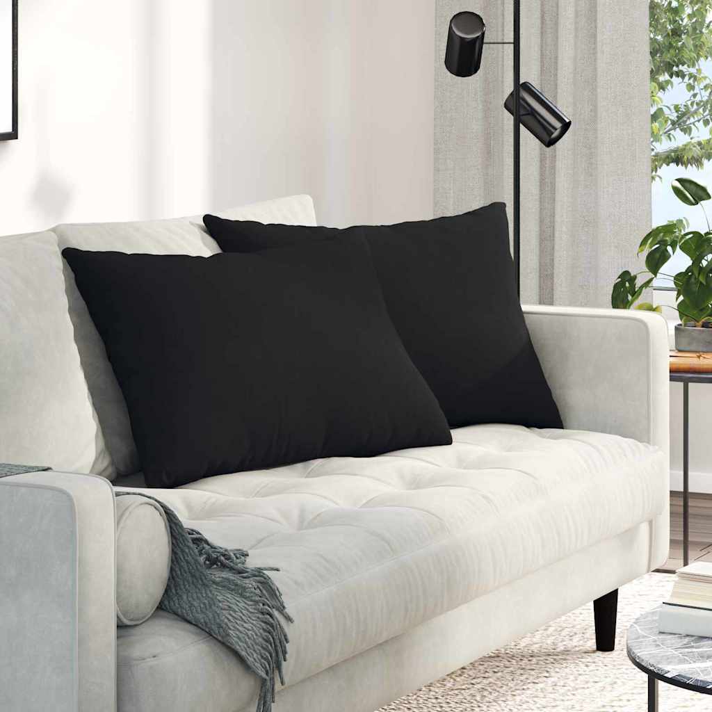 vidaXL Poduszki na sofę 2 pcs Czarny 70 x 50 cm tkanina