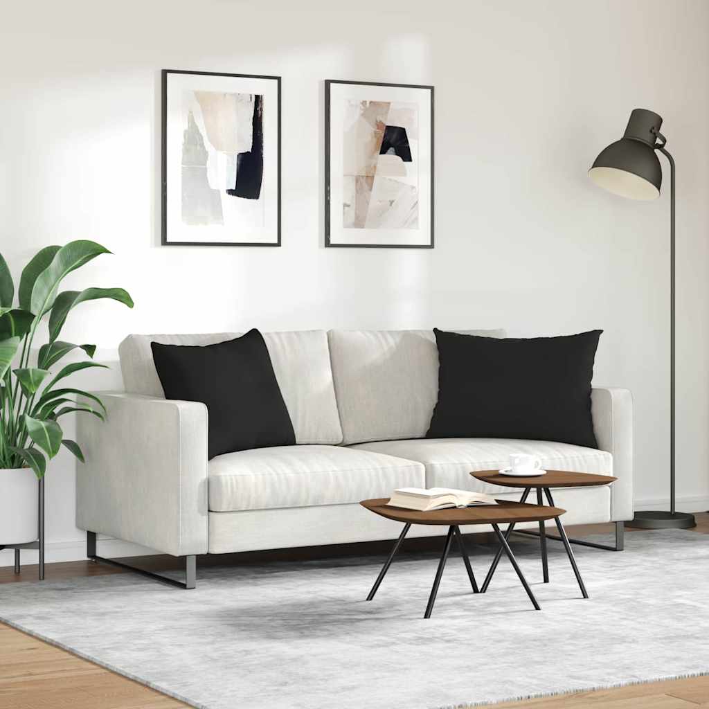 vidaXL Poduszki na sofę 2 pcs Czarny 70 x 50 cm tkanina