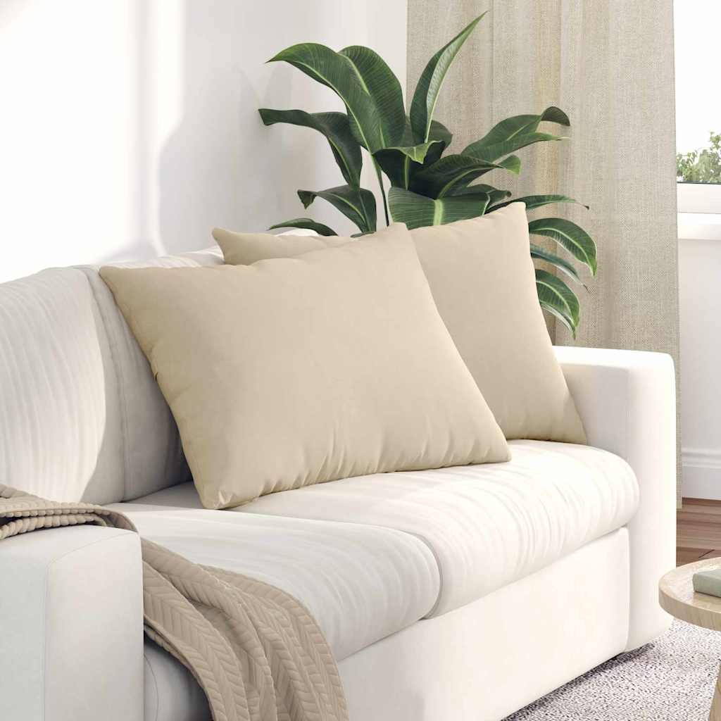 vidaXL Poduszki na sofę 2 pcs Kremowy 70 x 50 cm tkanina