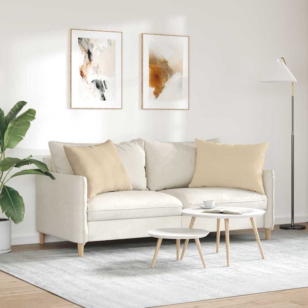 vidaXL Poduszki na sofę 2 pcs Kremowy 70 x 50 cm tkanina