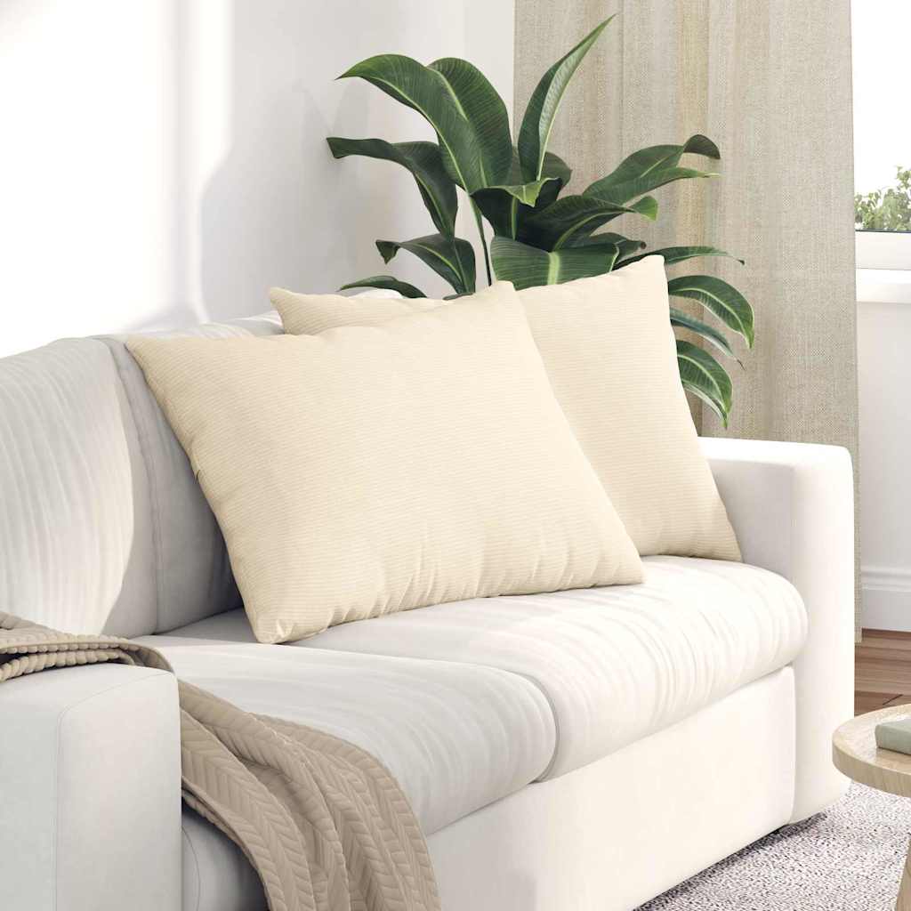 vidaXL Poduszki na sofę 2 pcs Kremowy 70 x 50 cm Tkanina sztruksowa