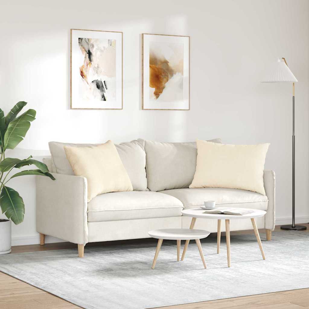vidaXL Poduszki na sofę 2 pcs Kremowy 70 x 50 cm Tkanina sztruksowa
