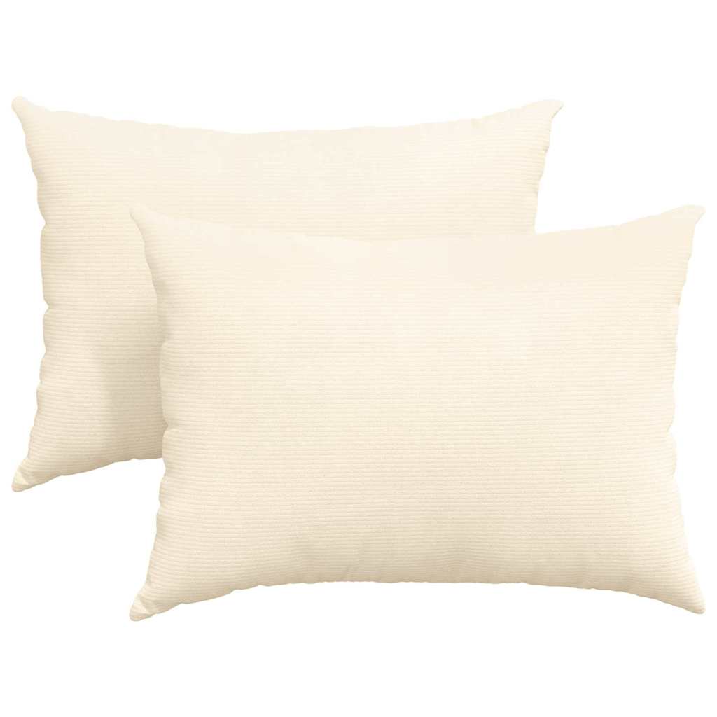 vidaXL Poduszki na sofę 2 pcs Kremowy 70 x 50 cm Tkanina sztruksowa