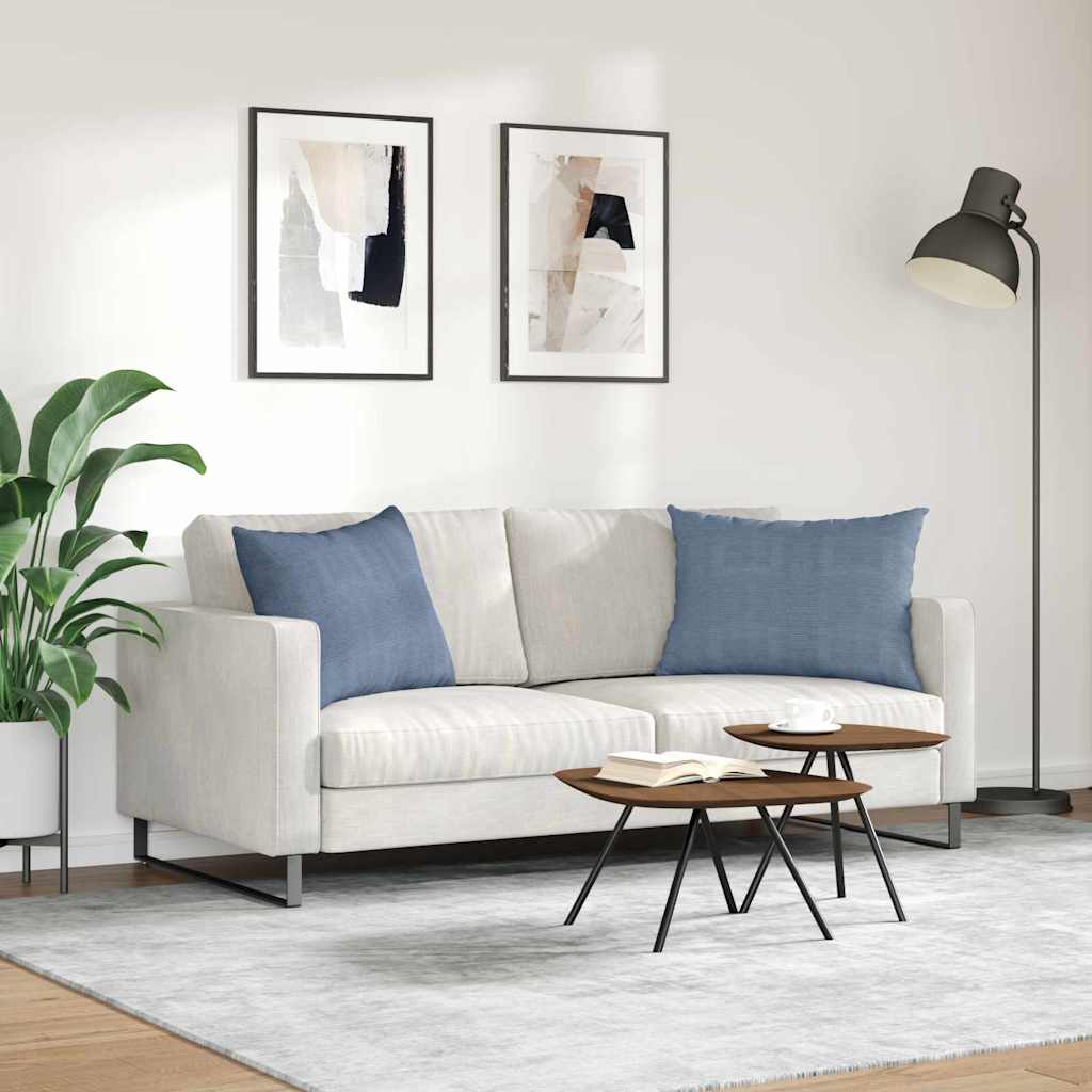 vidaXL Poduszki na sofę 2 pcs Niebieski 70 x 50 cm Tkanina sztruksowa