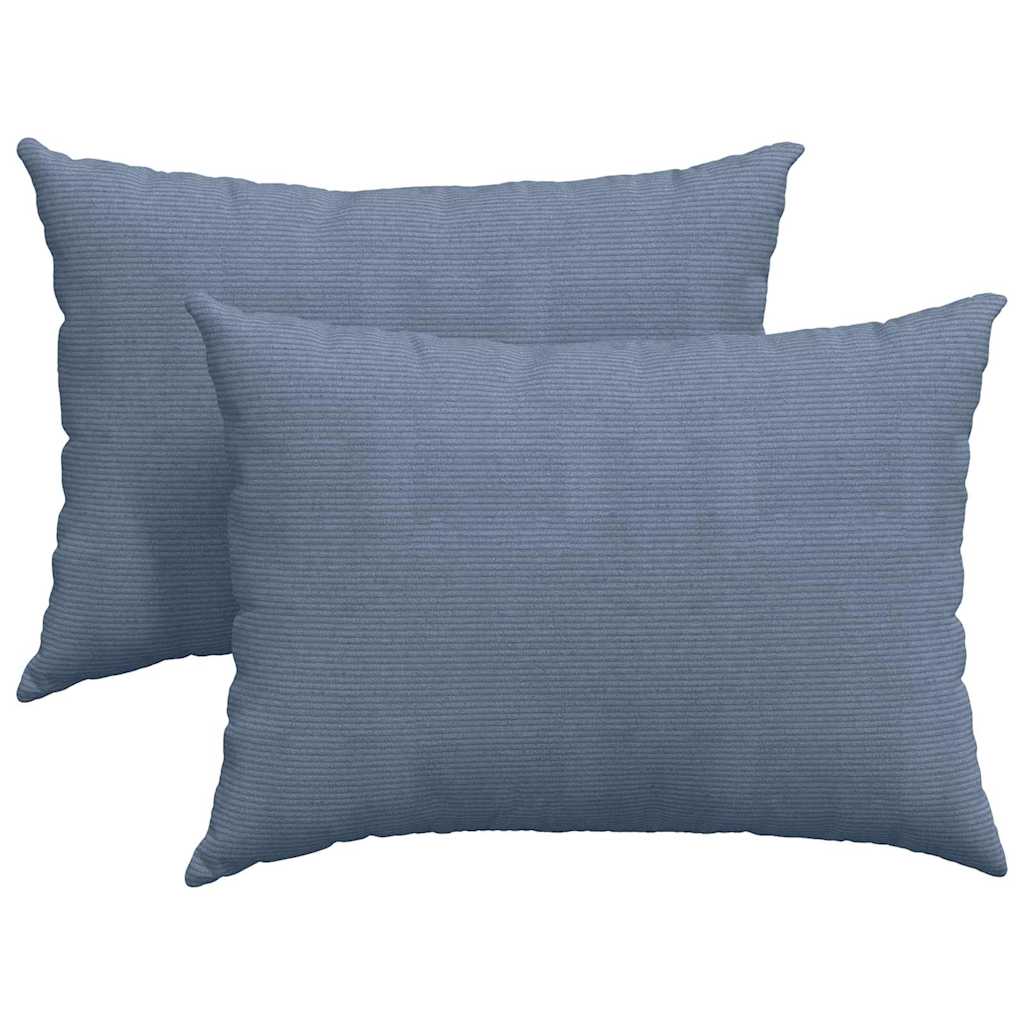 vidaXL Poduszki na sofę 2 pcs Niebieski 70 x 50 cm Tkanina sztruksowa