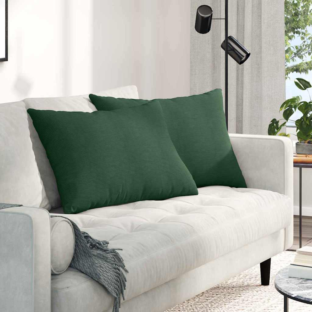 vidaXL Poduszki na sofę 2 pcs Ciemna zieleń 70 x 50 cm