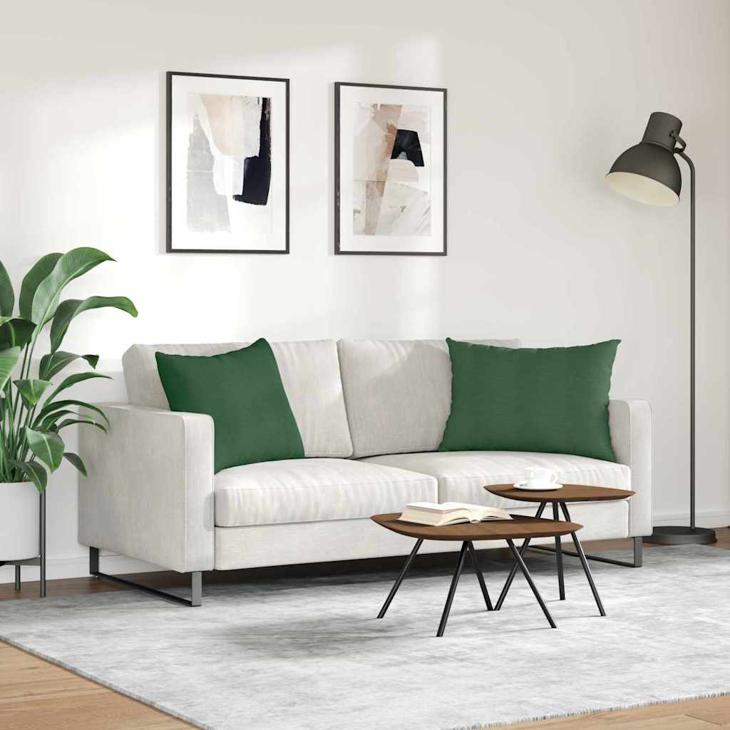 vidaXL Poduszki na sofę 2 pcs Ciemna zieleń 70 x 50 cm
