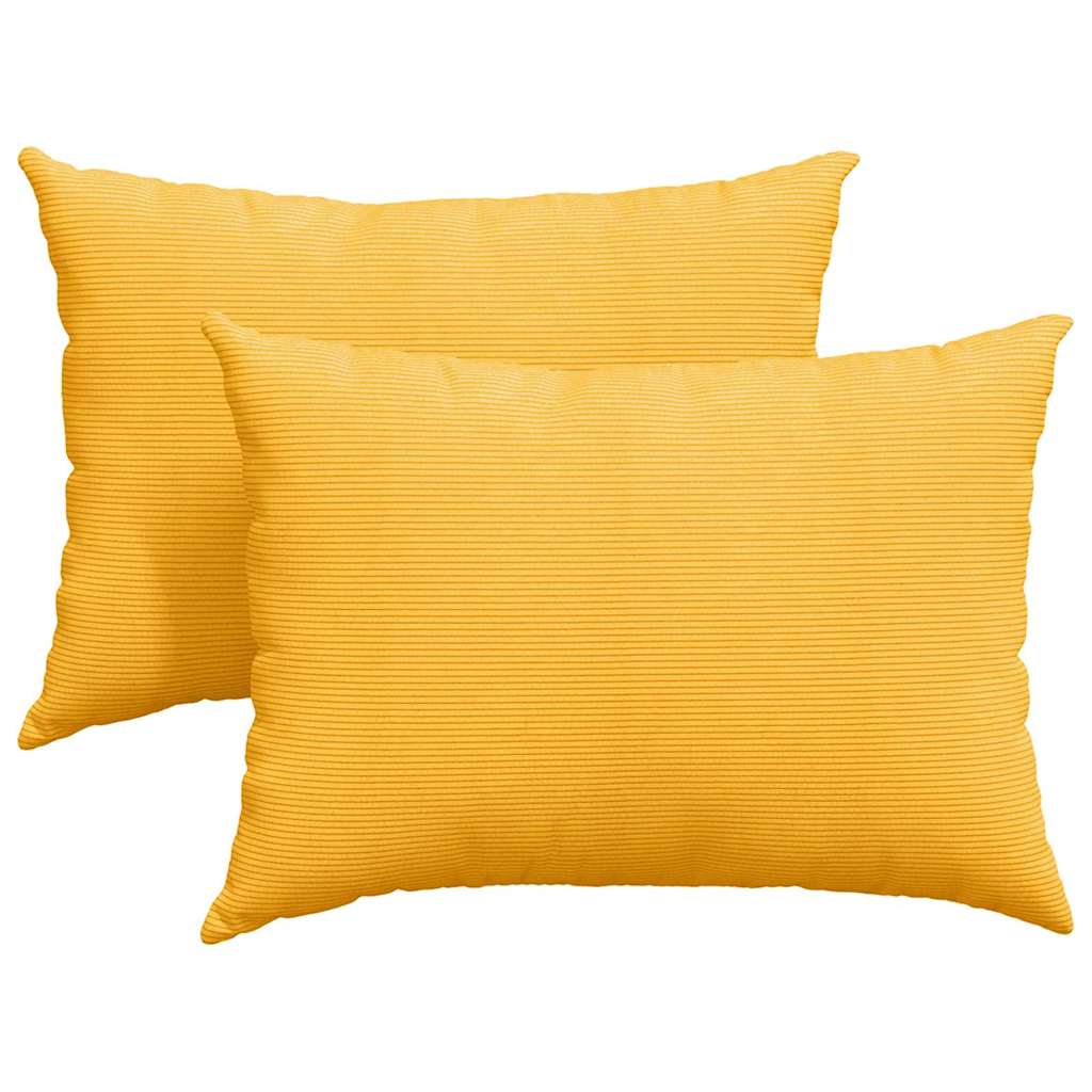 vidaXL Poduszki na sofę 2 pcs Jasnożółty 70 x 50 cm Tkanina sztruksowa