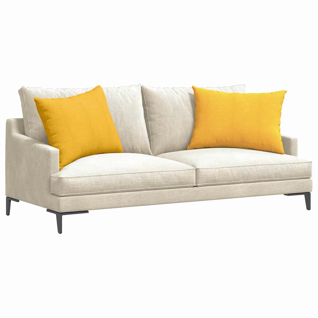vidaXL Poduszki na sofę 2 pcs Jasnożółty 70 x 50 cm Tkanina sztruksowa