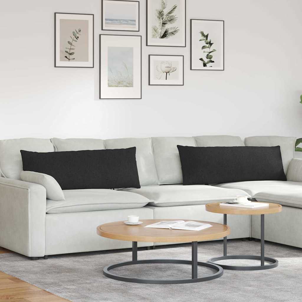 vidaXL Poduszki na sofę 2 pcs Czarny 120 x 40 cm tkanina