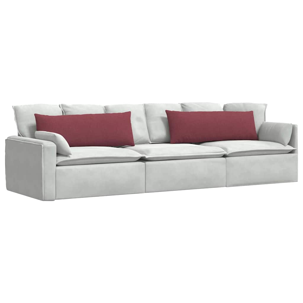 vidaXL Poduszki na sofę 2 pcs Czerwone wino 120 x 40 cm tkanina