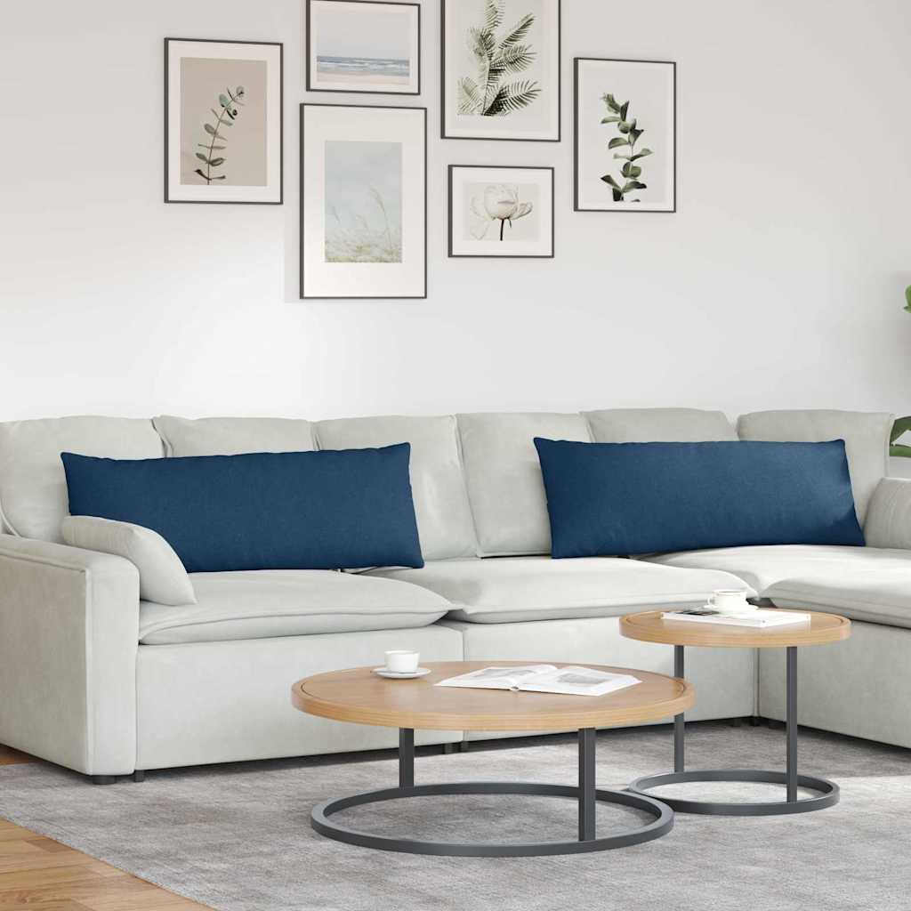 vidaXL Poduszki na sofę 2 pcs Niebieski 120 x 40 cm tkanina