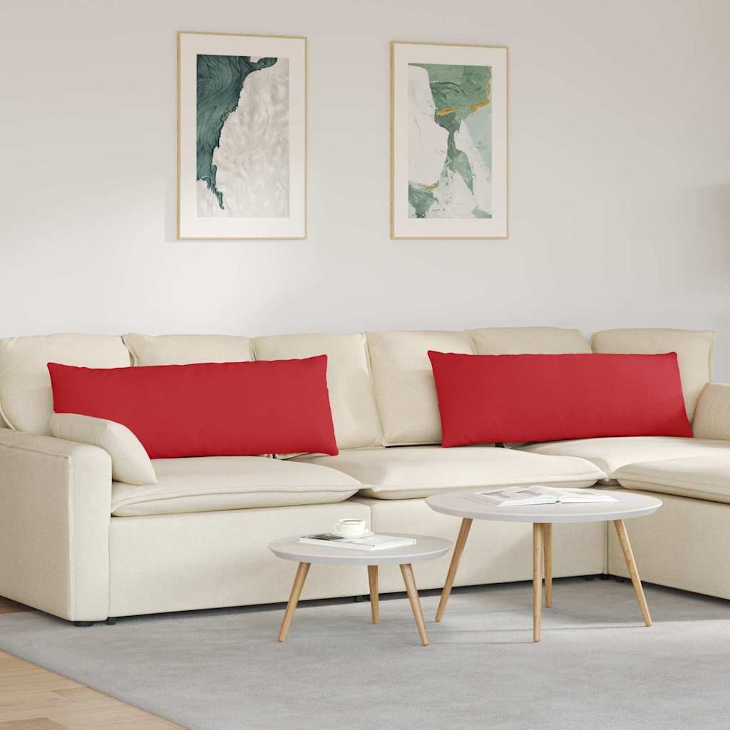 vidaXL Poduszki na sofę 2 pcs Czerwony 120 x 40 cm tkanina