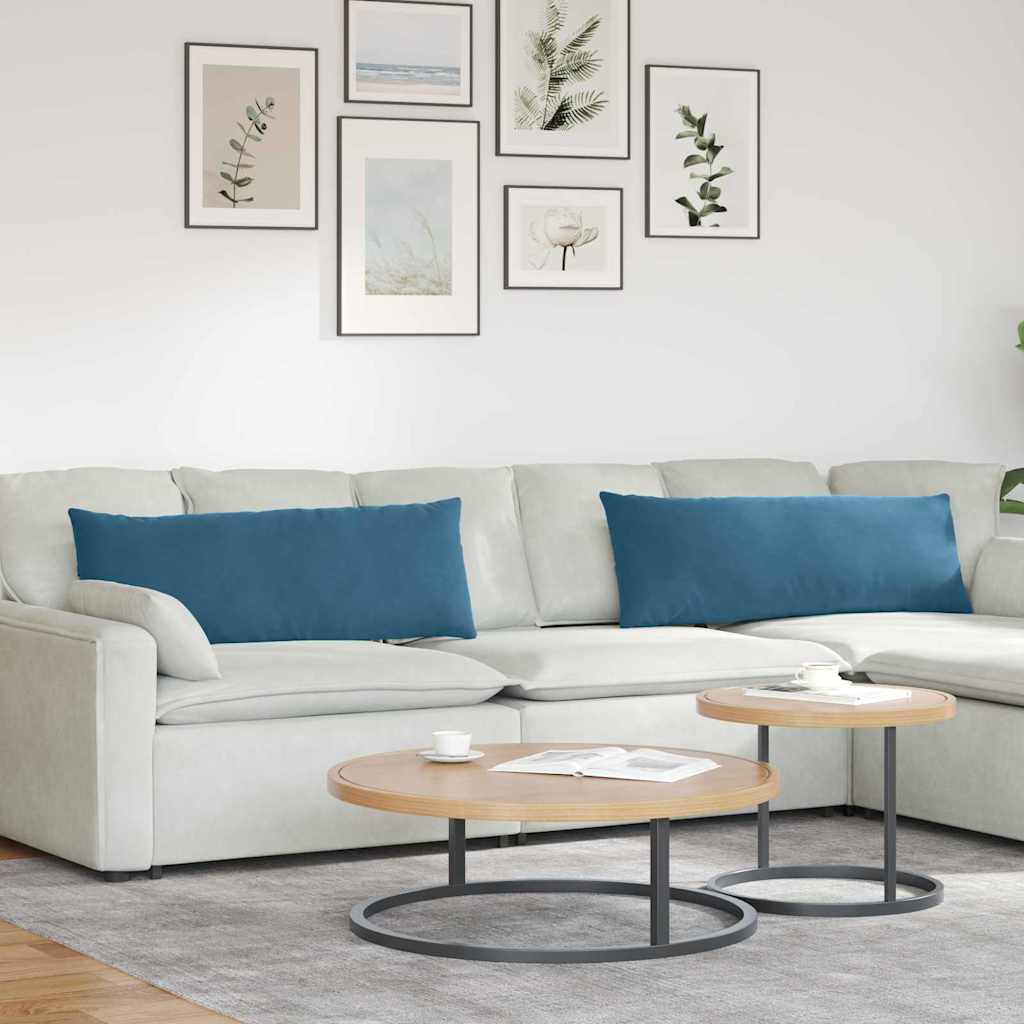 vidaXL Poduszki na sofę 2 pcs Niebieski 120 x 40 cm Tkanina sztruksowa
