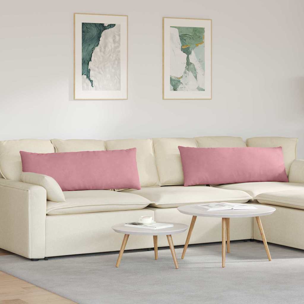 vidaXL Poduszki na sofę 2 pcs Różowy 120 x 40 cm Tkanina sztruksowa