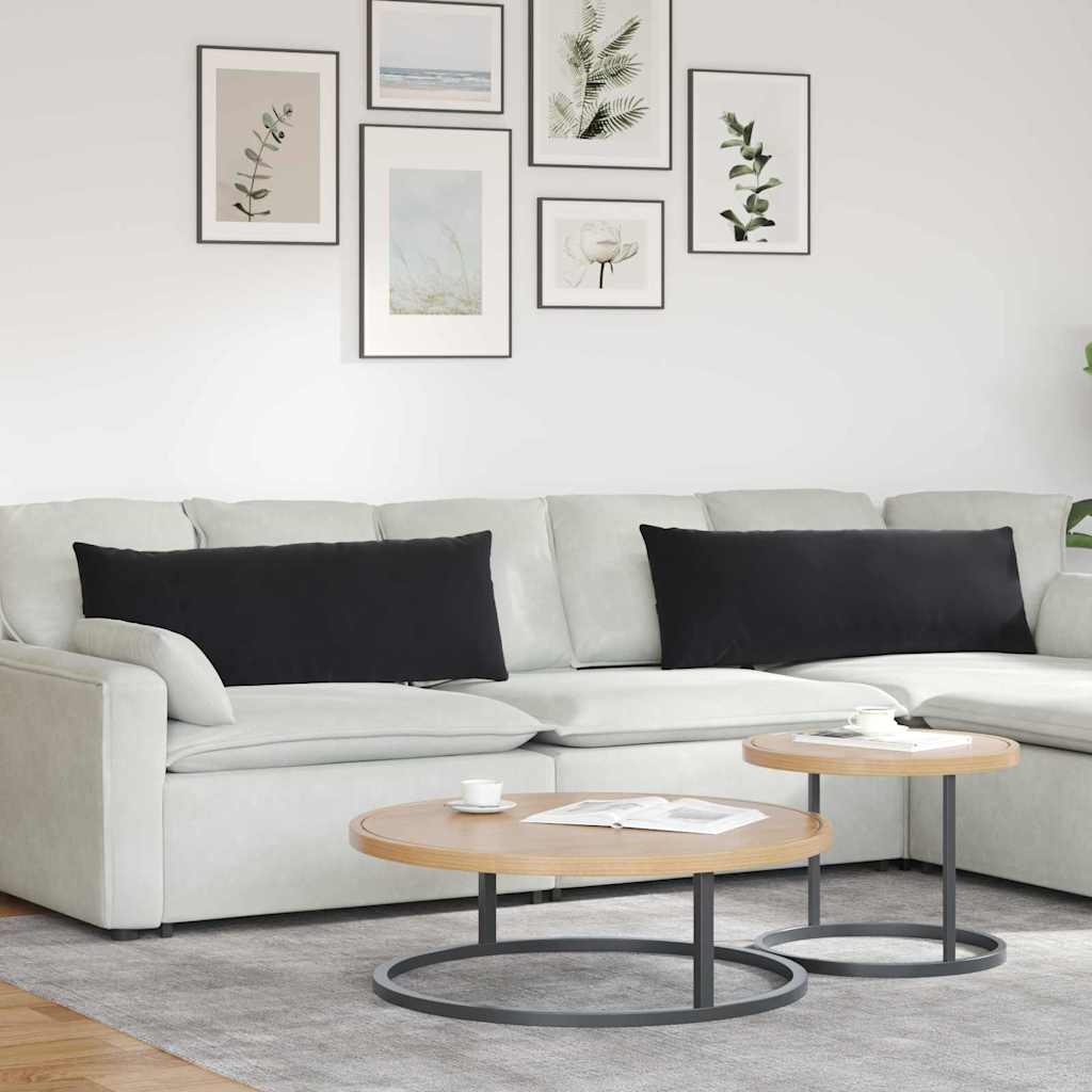 vidaXL Poduszki na sofę 2 pcs Czarny 120 x 40 cm Tkanina sztruksowa