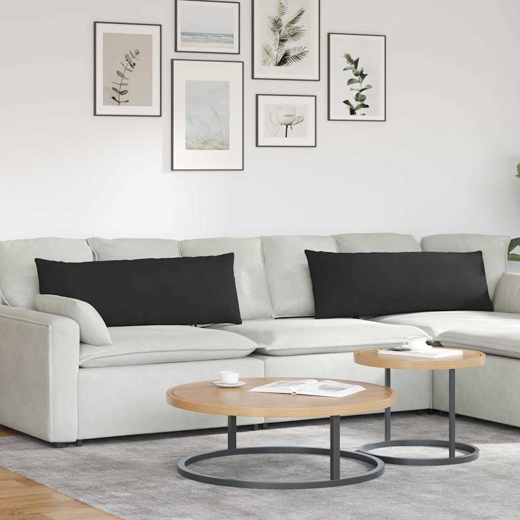 vidaXL Poduszki na sofę 2 pcs Czarny 120 x 40 cm tkanina