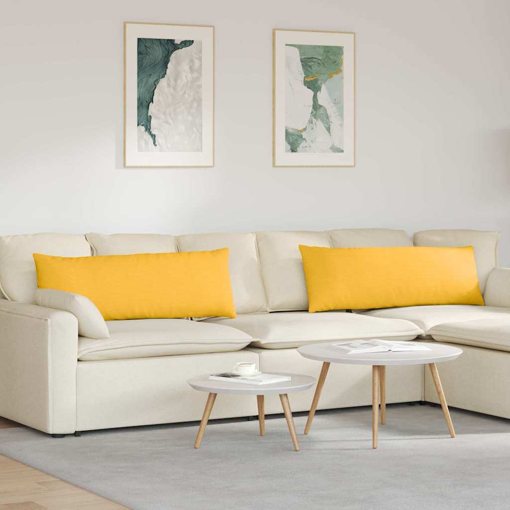 vidaXL Poduszki na sofę 2 pcs Jasnożółty 120 x 40 cm