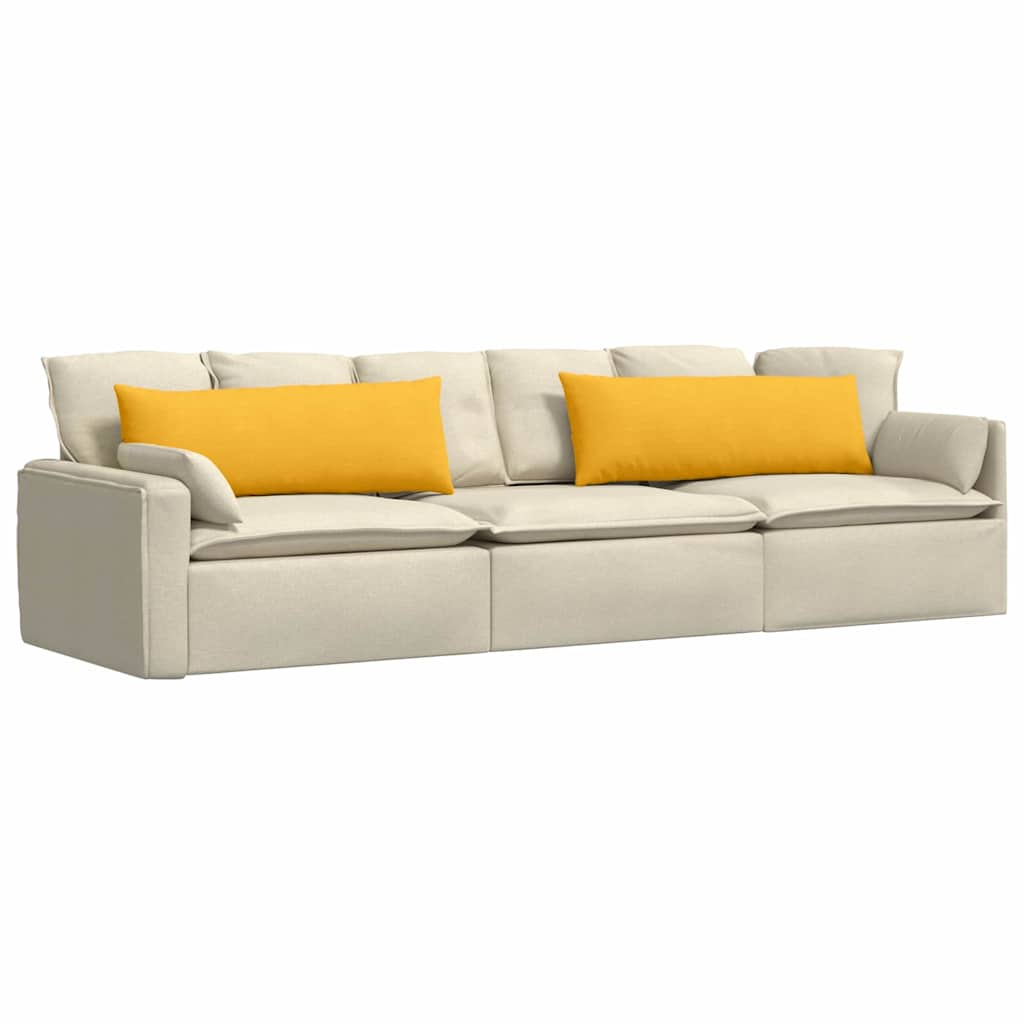 vidaXL Poduszki na sofę 2 pcs Jasnożółty 120 x 40 cm