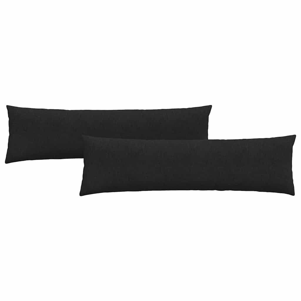 vidaXL Poduszki na sofę 2 pcs Czarny 145 x 40 cm tkanina