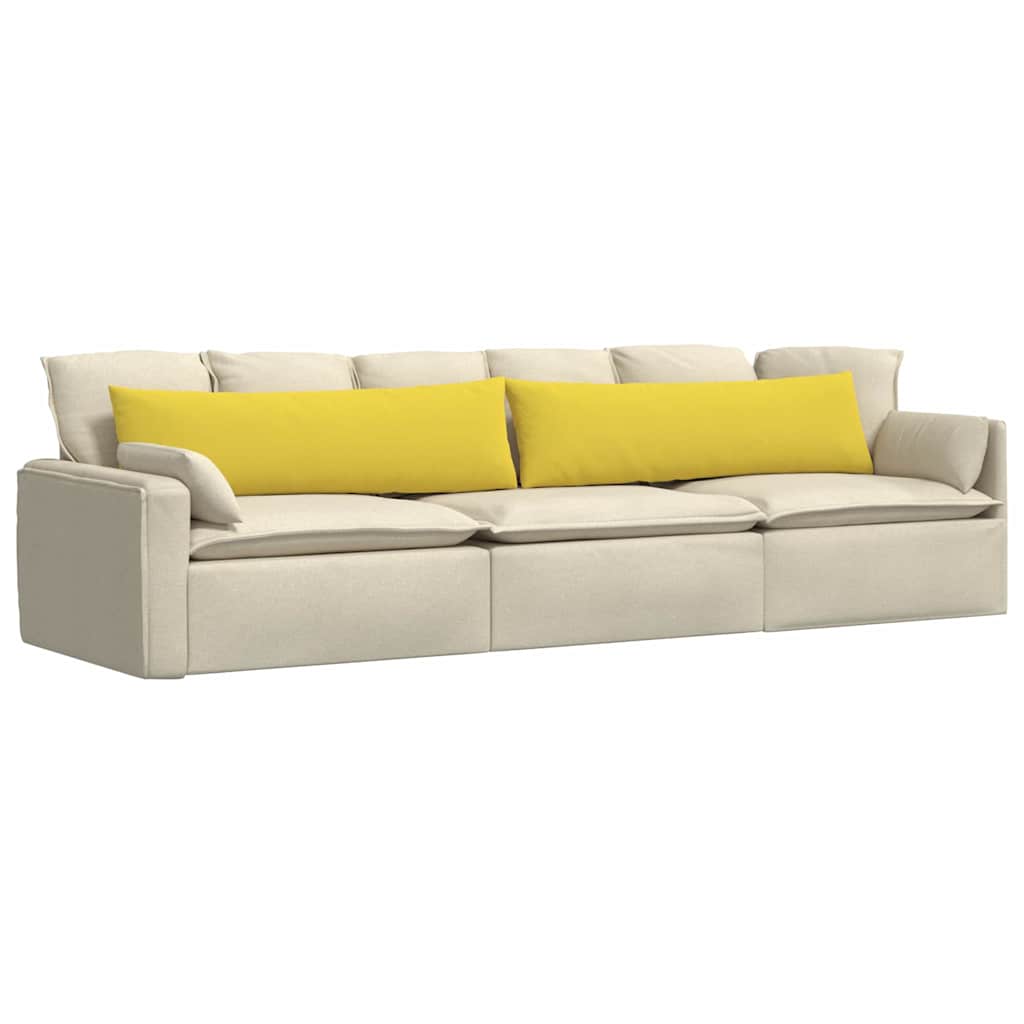 vidaXL Poduszki na sofę 2 pcs Jasnożółty 145 x 40 cm tkanina