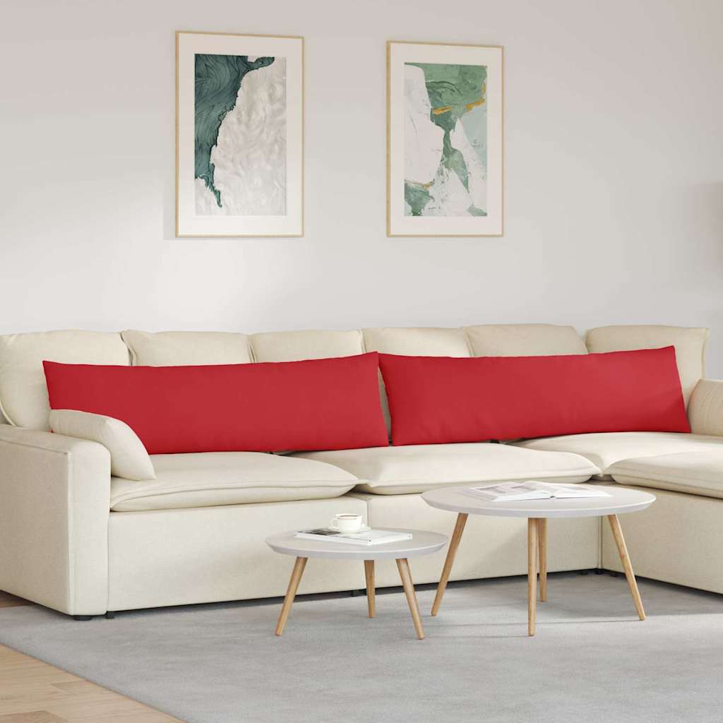 vidaXL Poduszki na sofę 2 pcs Czerwony 145 x 40 cm tkanina