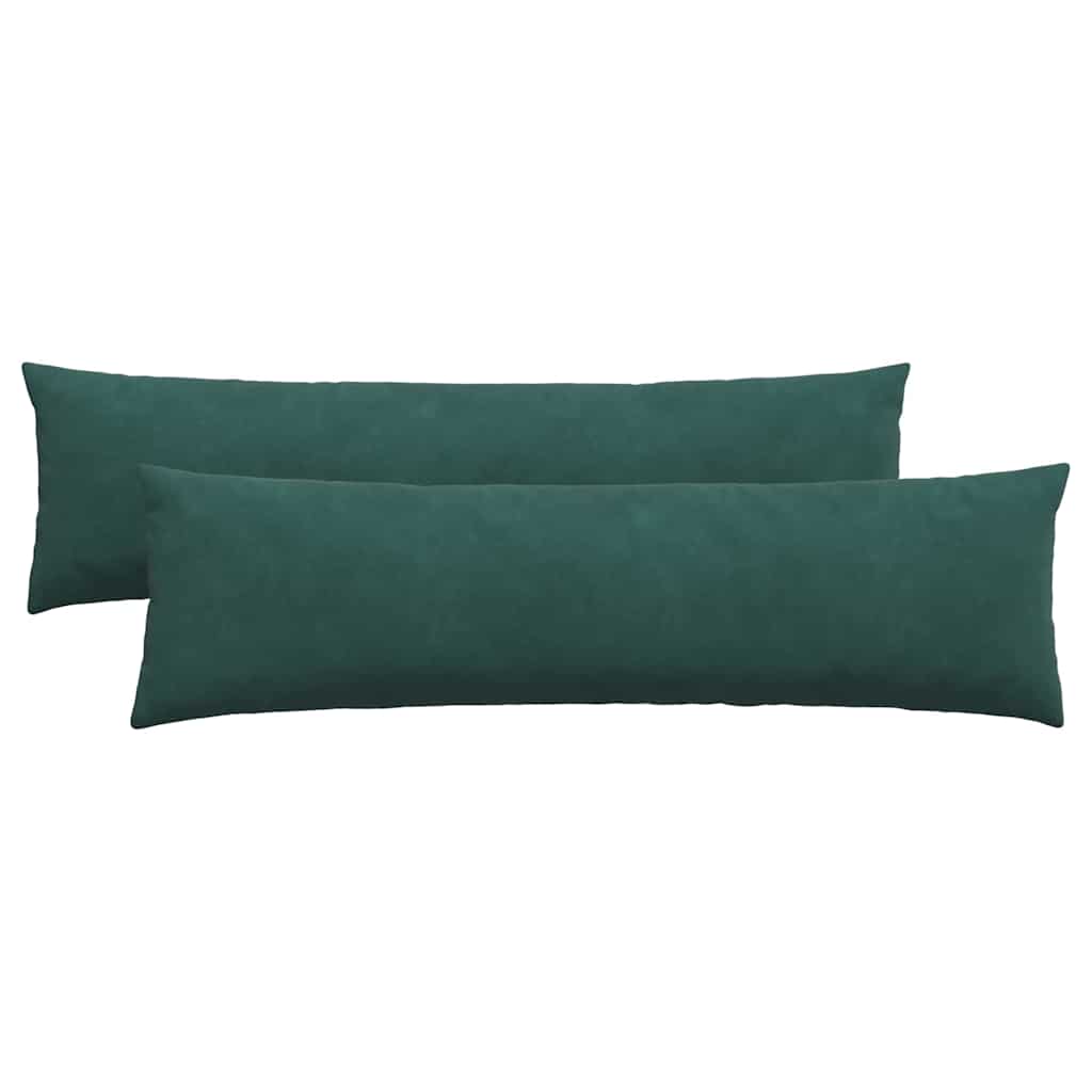 vidaXL Poduszki na sofę 2 pcs Ciemna zieleń 145 x 40 cm