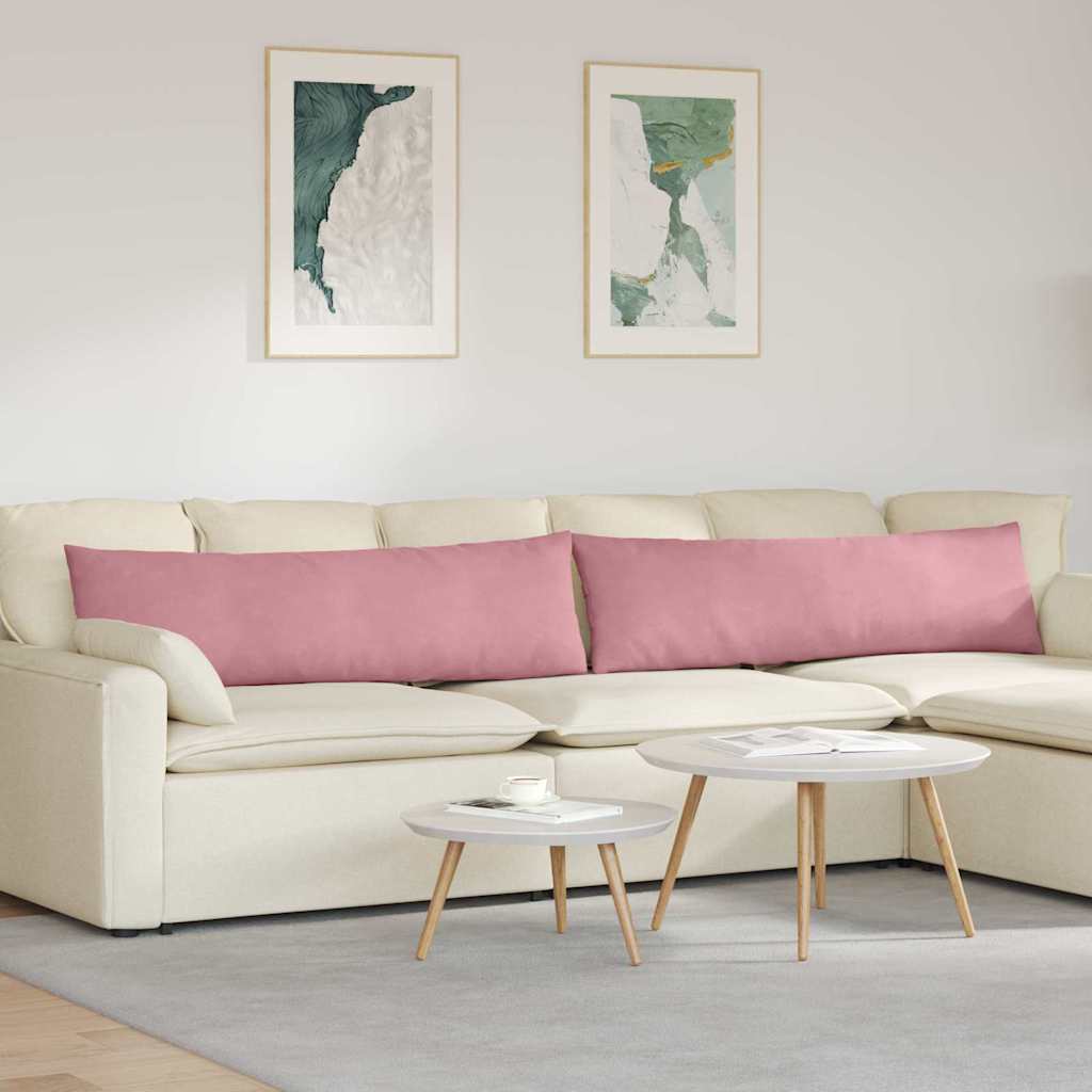 vidaXL Poduszki na sofę 2 pcs Różowy 145 x 40 cm Tkanina sztruksowa