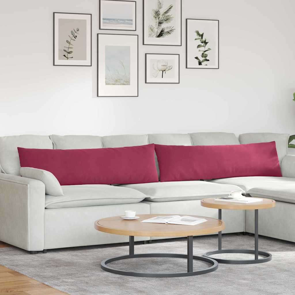 vidaXL Poduszki na sofę 2 pcs Czerwone wino 145 x 40 cm