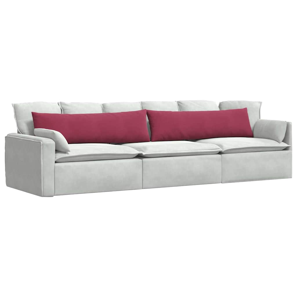 vidaXL Poduszki na sofę 2 pcs Czerwone wino 145 x 40 cm