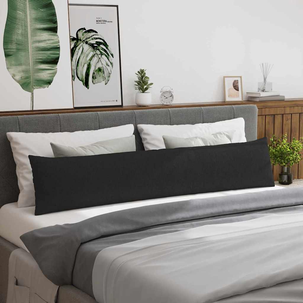 vidaXL Poduszki na sofę 2 pcs Czarny 200 x 40 cm tkanina