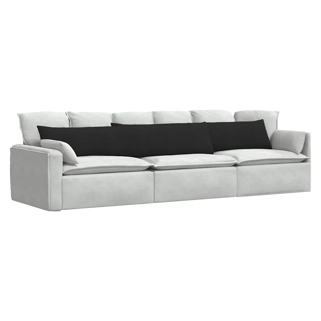 vidaXL Poduszki na sofę 2 pcs Czarny 200 x 40 cm tkanina
