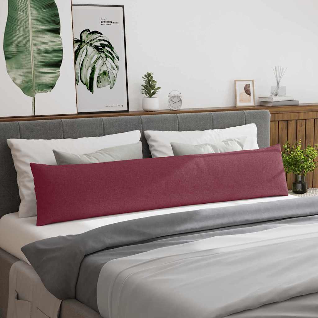 vidaXL Poduszki na sofę 2 pcs Czerwone wino 200 x 40 cm tkanina
