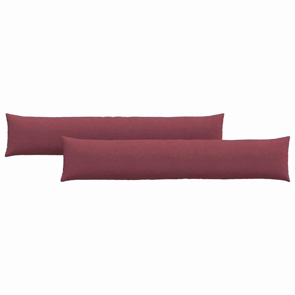 vidaXL Poduszki na sofę 2 pcs Czerwone wino 200 x 40 cm tkanina
