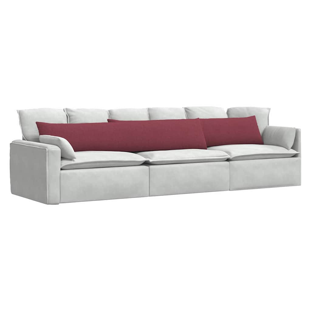 vidaXL Poduszki na sofę 2 pcs Czerwone wino 200 x 40 cm tkanina