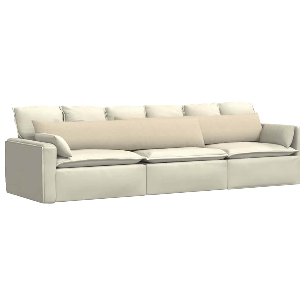 vidaXL Poduszki na sofę 2 pcs Kremowy 200 x 40 cm tkanina