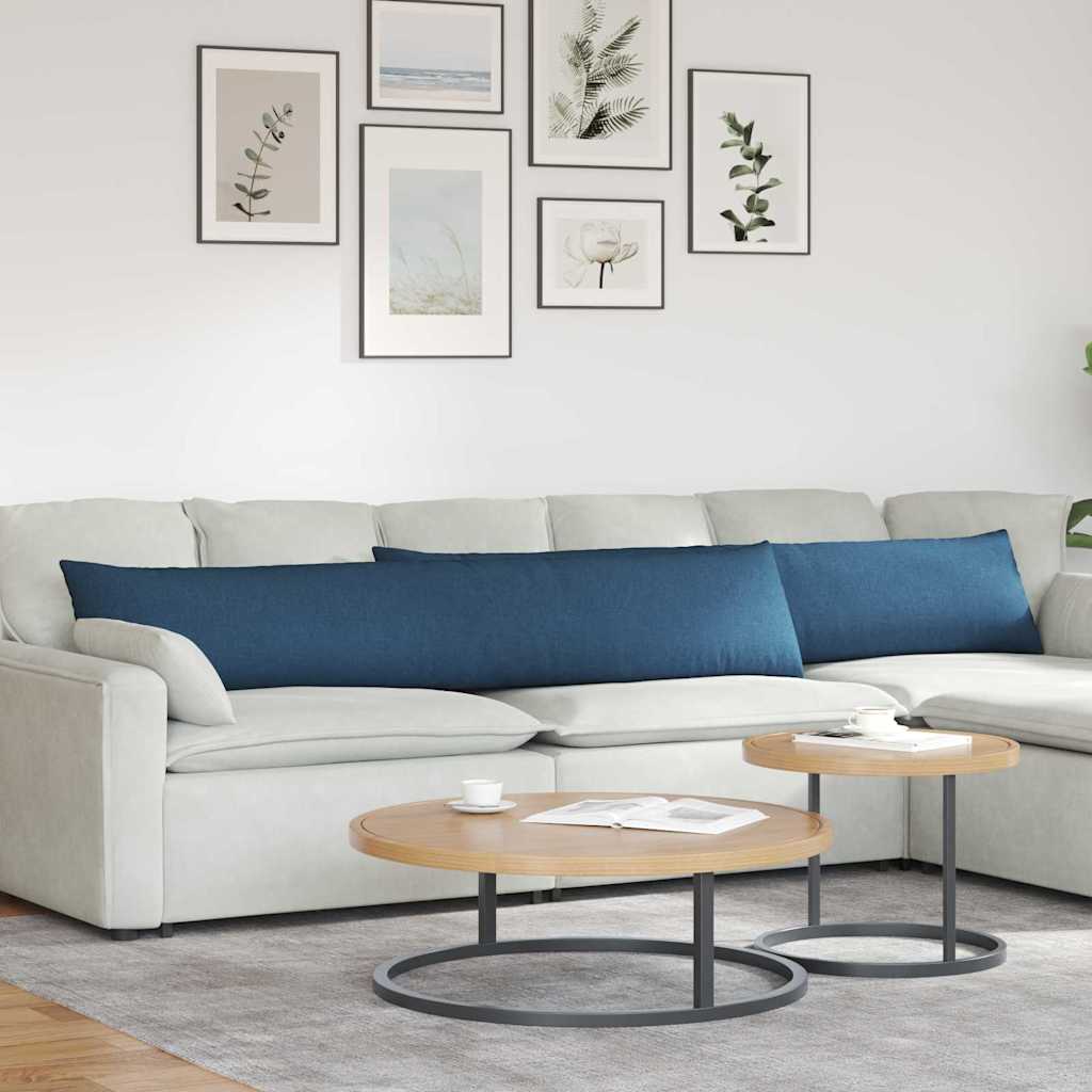 vidaXL Poduszki na sofę 2 pcs Niebieski 200 x 40 cm tkanina