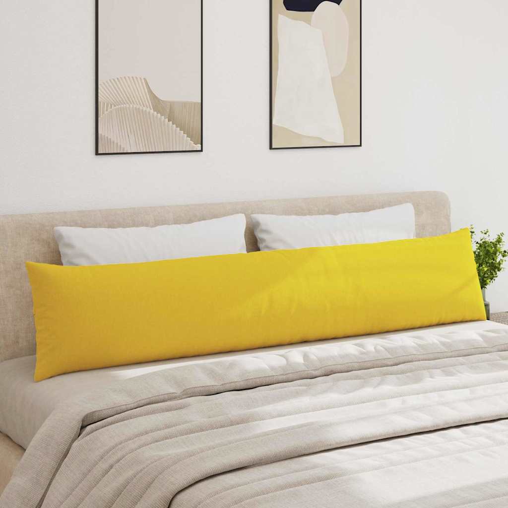 vidaXL Poduszki na sofę 2 pcs Jasnożółty 200 x 40 cm tkanina