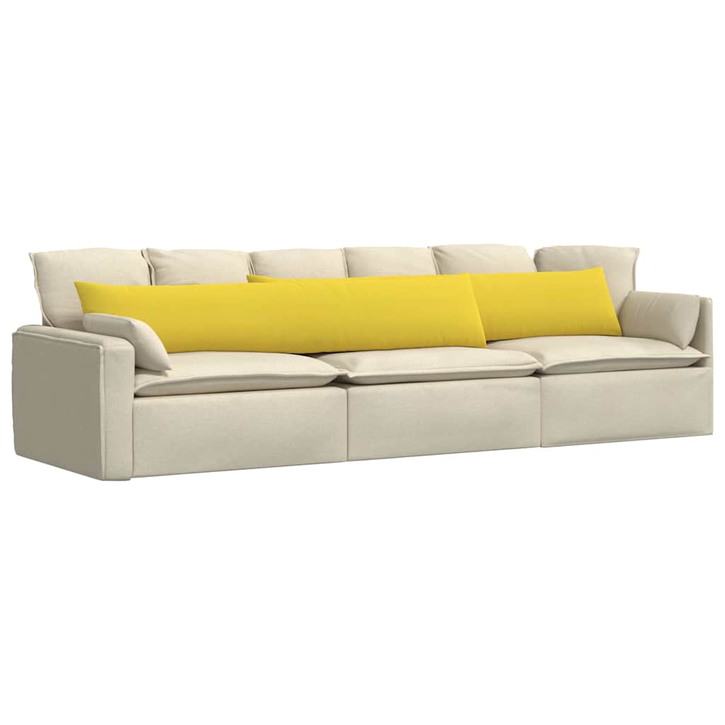 vidaXL Poduszki na sofę 2 pcs Jasnożółty 200 x 40 cm tkanina