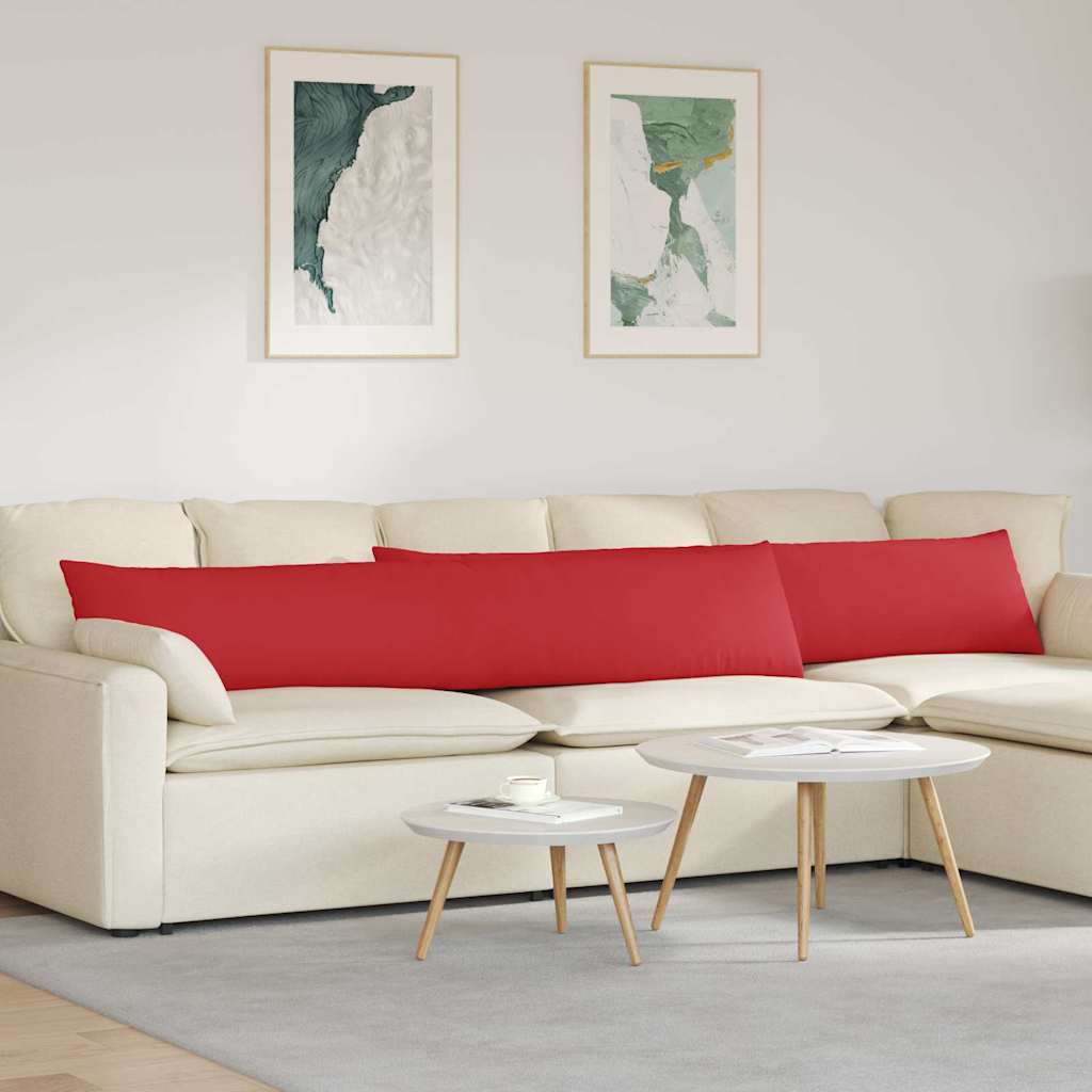 vidaXL Poduszki na sofę 2 pcs Czerwony 200 x 40 cm tkanina