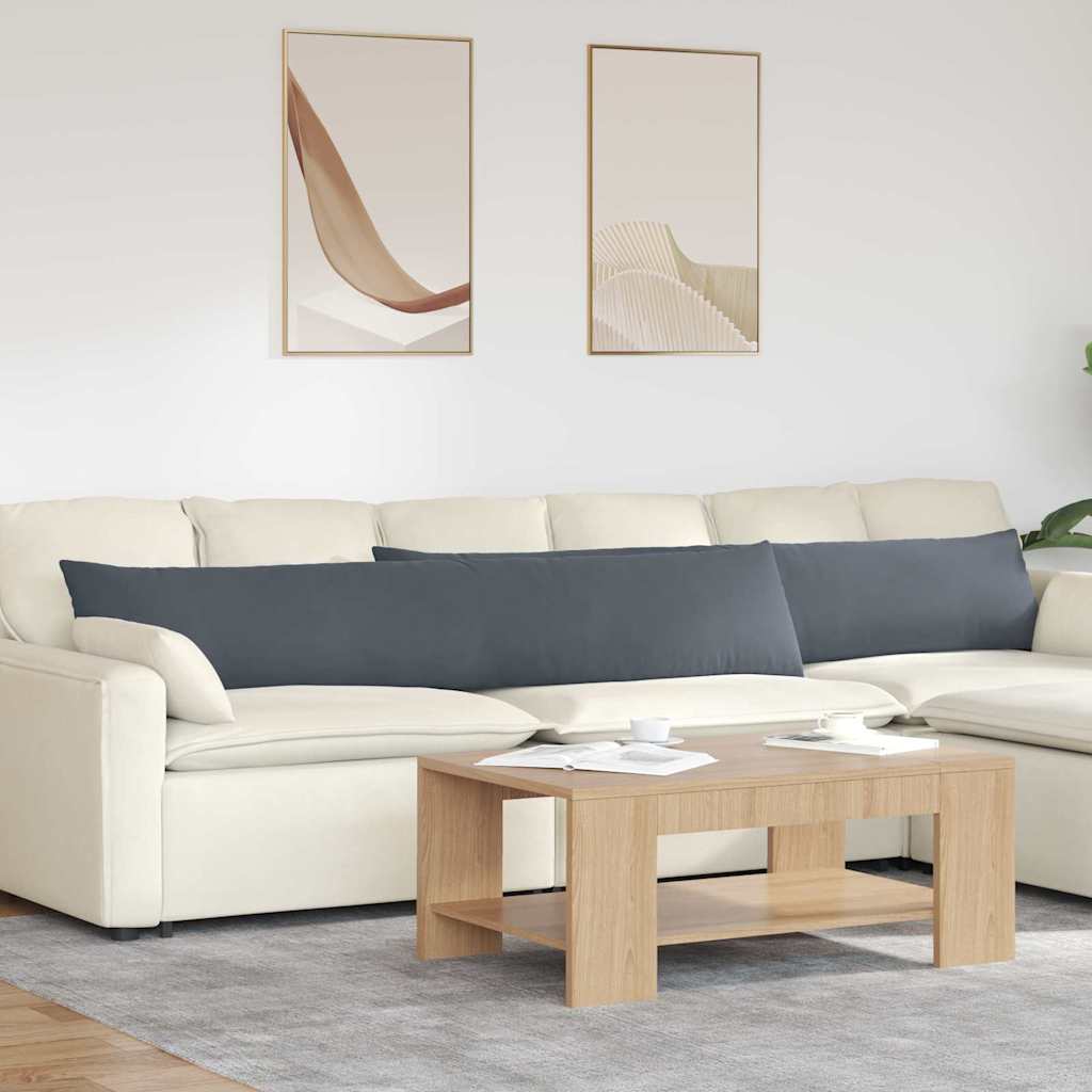vidaXL Poduszki na sofę 2 pcs Ciemnoszary 200 x 40 cm