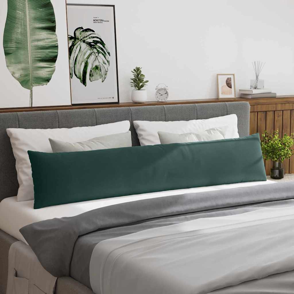 vidaXL Poduszki na sofę 2 pcs Ciemnozielony 200 x 40 cm