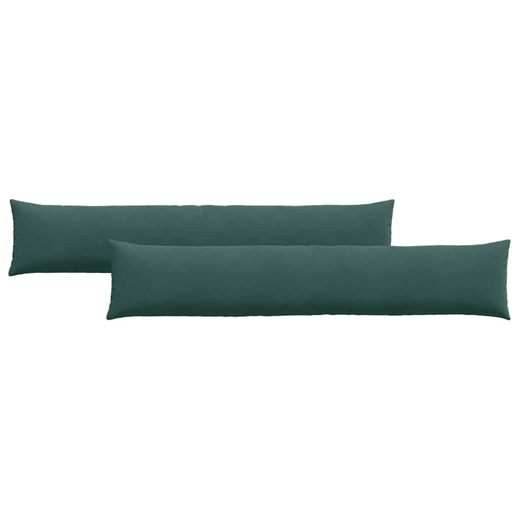 vidaXL Poduszki na sofę 2 pcs Ciemnozielony 200 x 40 cm