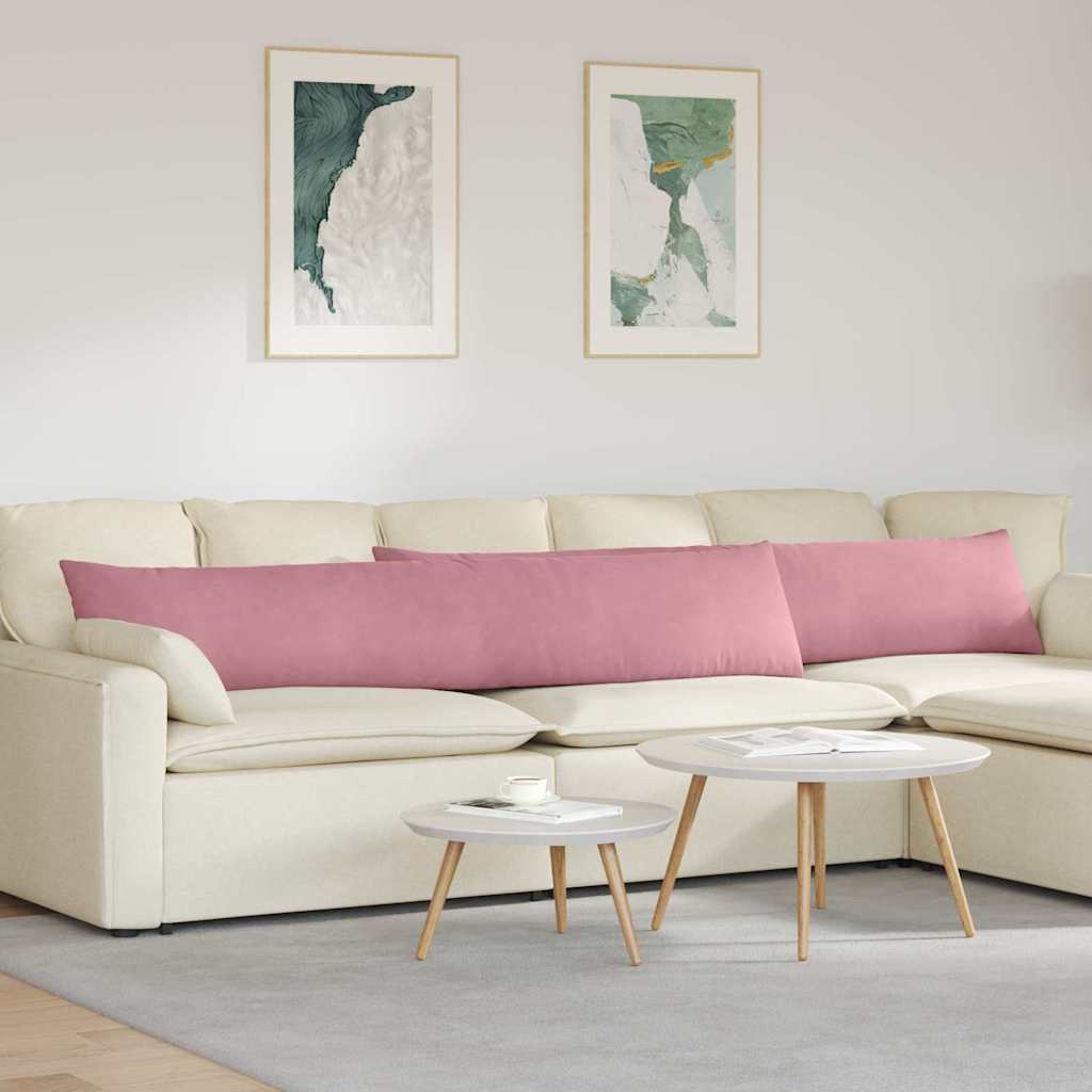 vidaXL Poduszki na sofę 2 pcs Różowy 200 x 40 cm Tkanina sztruksowa