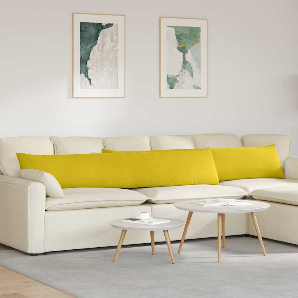 vidaXL Poduszki na sofę 2 pcs Żółty 200 x 40 cm Tkanina sztruksowa