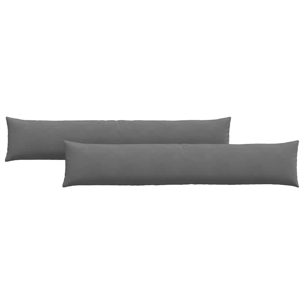 vidaXL Poduszki na sofę 2 pcs Ciemnoszary 200 x 40 cm tkanina