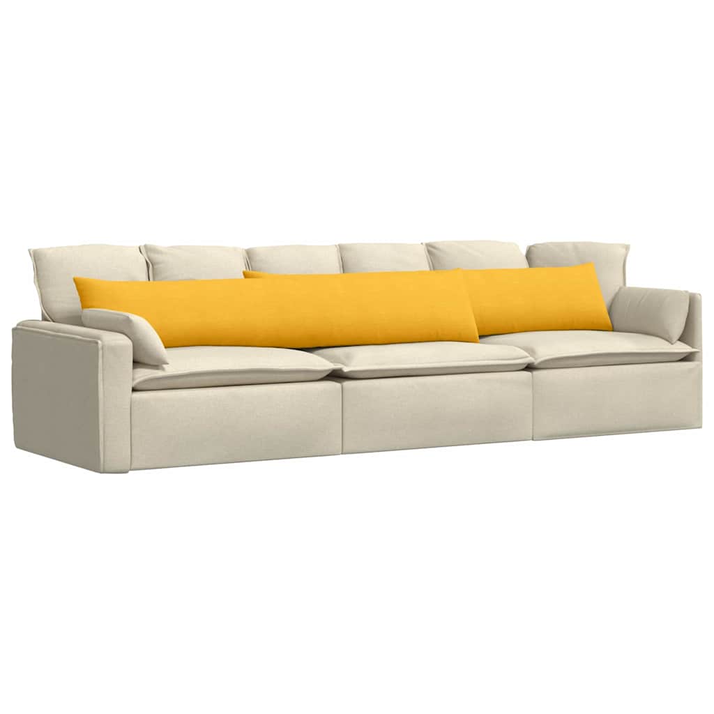 vidaXL Poduszki na sofę 2 pcs Jasnożółty 200 x 40 cm