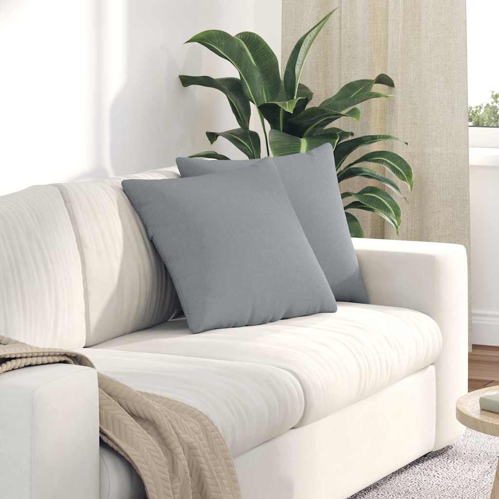 vidaXL Poduszki na sofę 2 pcs Jasnoszary 45 x 45 cm tkanina